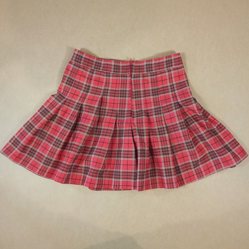 Love Tree Red Plaid Pleated Mini Skirt Y2K Schoolgirl Preppy M